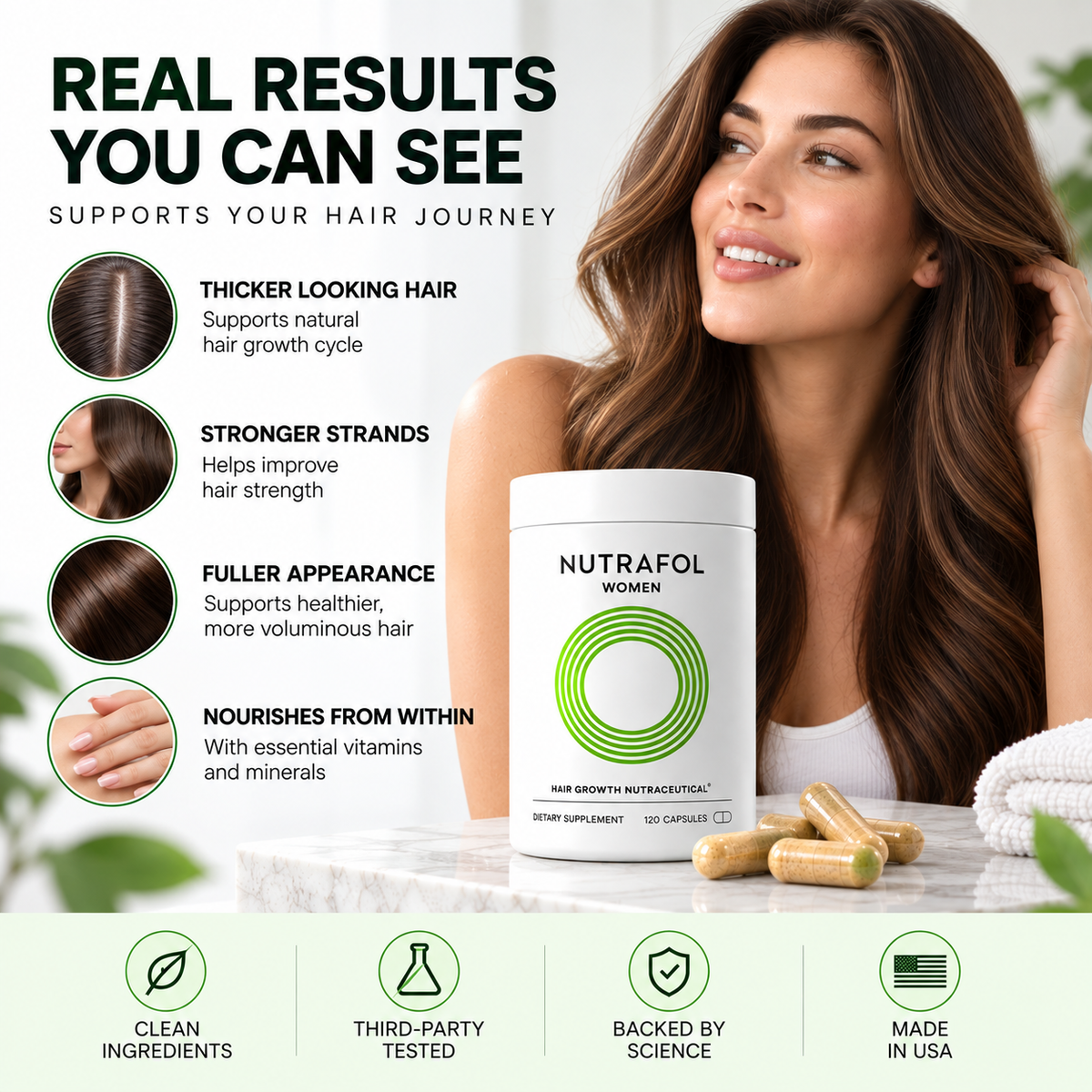 Nutrafol Women Hair Growth Nutraceutical – 120 Capsules