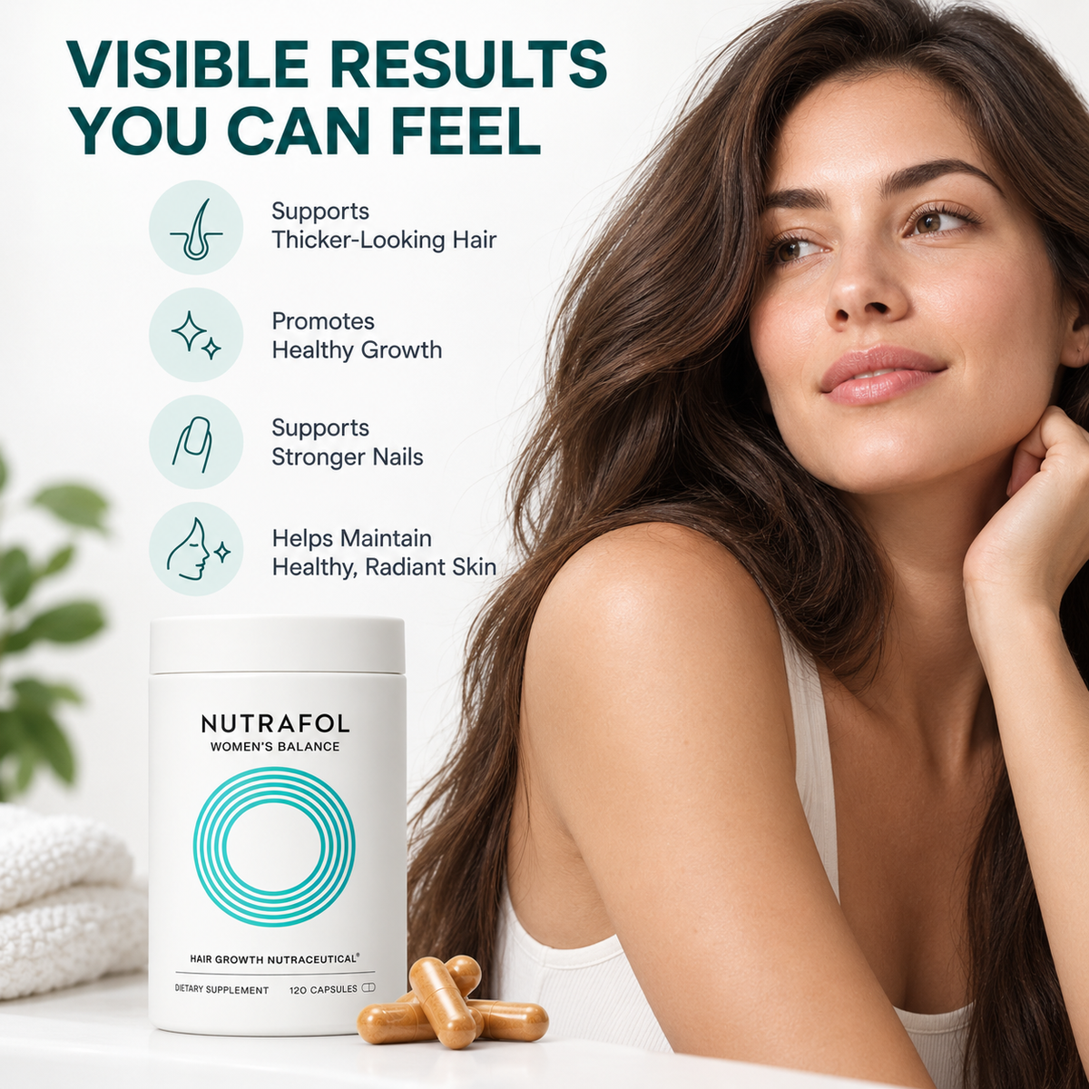 Nutrafol Women’s Balance Hair Growth Nutraceutical – 120 Capsules
