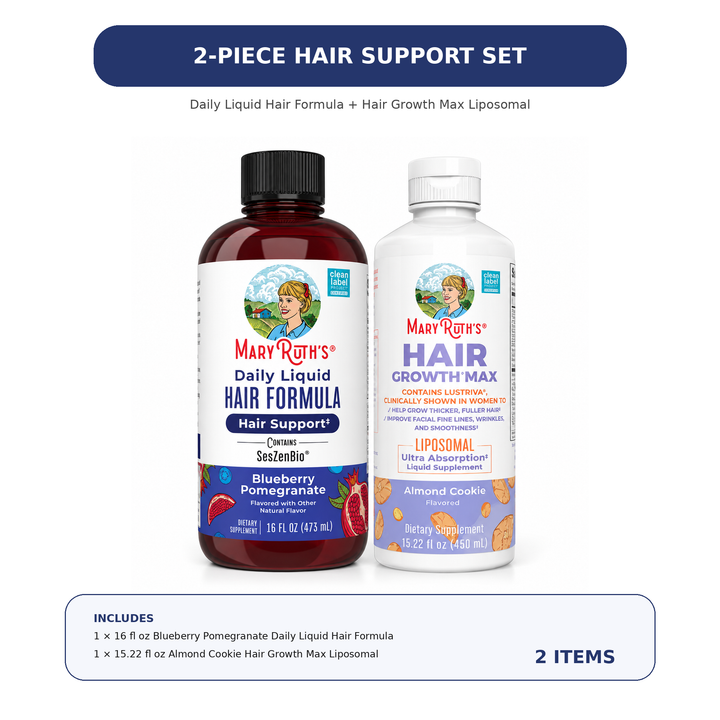 MaryRuth’s Advanced Hair Growth Bundle – Daily Liquid Hair Formula + Hair Growth Max Liposomal