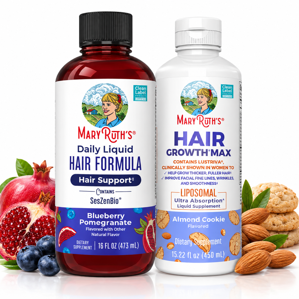 MaryRuth’s Advanced Hair Growth Bundle – Daily Liquid Hair Formula + Hair Growth Max Liposomal