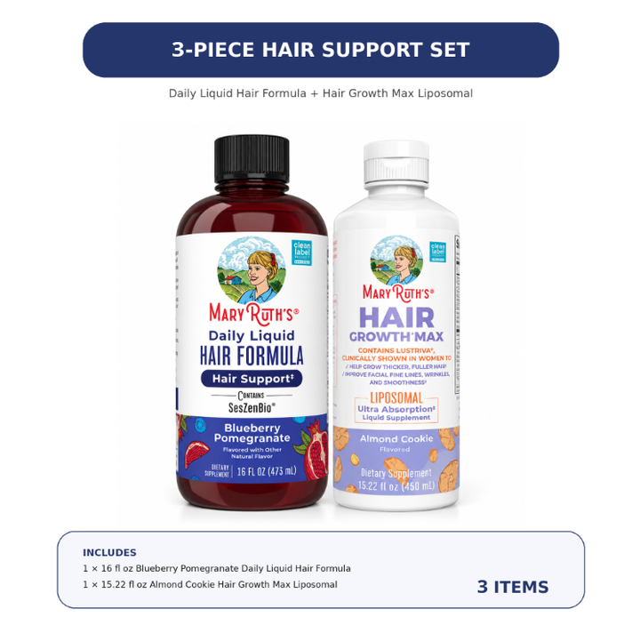 MaryRuth’s Advanced Hair Growth Bundle – Daily Liquid Hair Formula + Hair Growth Max Liposomal