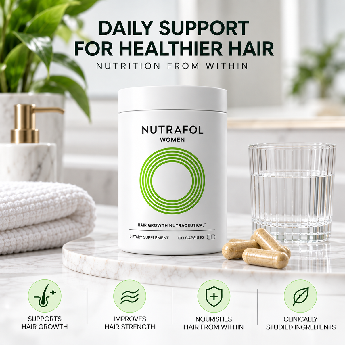 Nutrafol Women Hair Growth Nutraceutical – 120 Capsules