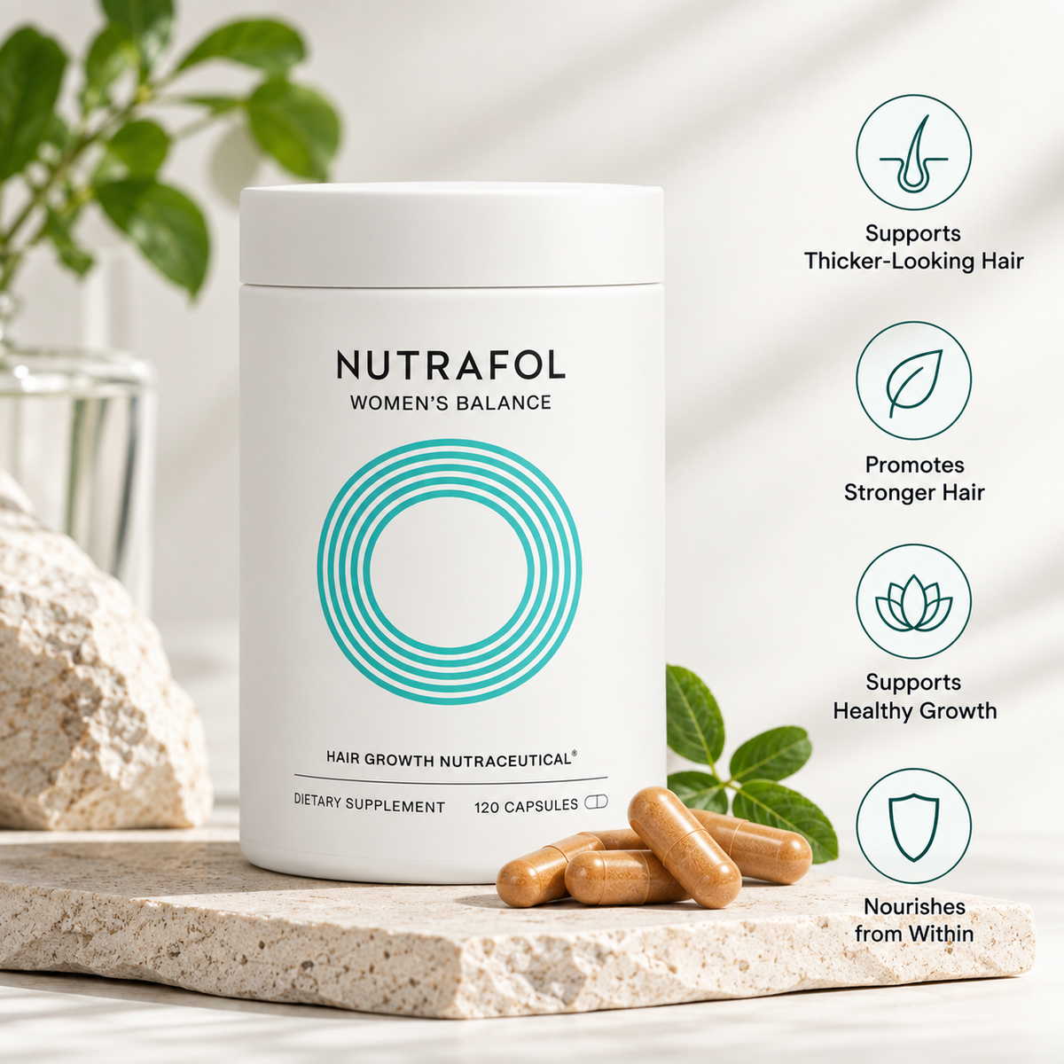 Nutrafol Women’s Balance Hair Growth Nutraceutical – 120 Capsules