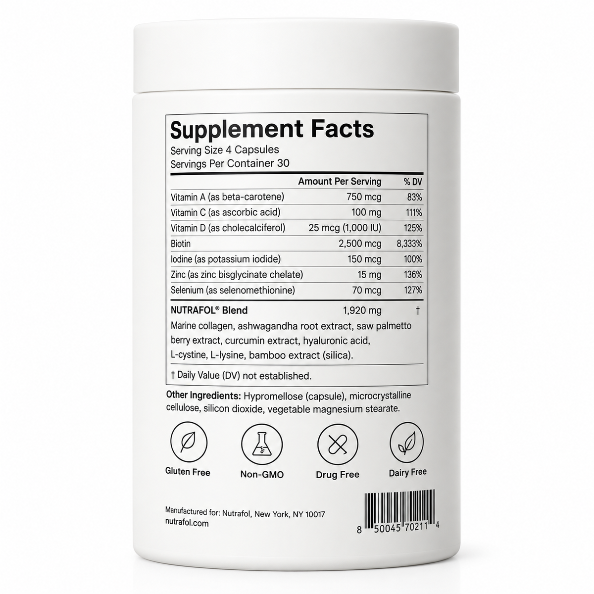 Nutrafol Women’s Balance Hair Growth Nutraceutical – 120 Capsules