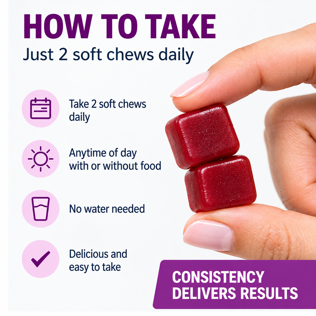 Force Factor Hair Growth Accelerator with Lustriva® + Biotin – Mixed Berry | 60 Soft Chews