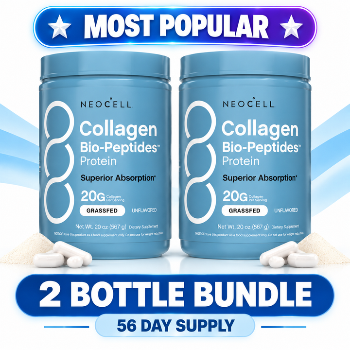 NeoCell Collagen Bio-Peptides Protein Powder – 20g Collagen | Grassfed & Unflavored | 20 oz