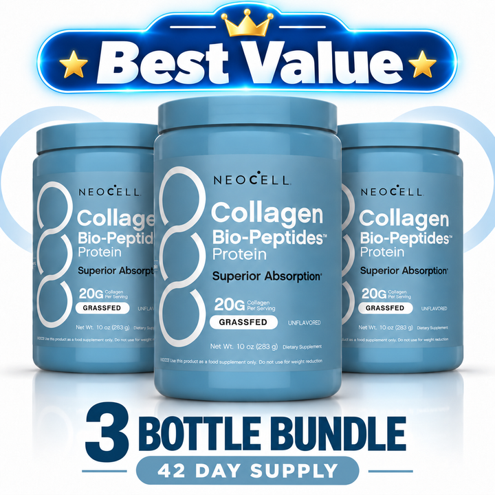 NeoCell Collagen Bio-Peptides™ Protein Powder – 20g Collagen + 18g Protein | Grass-Fed, Unflavored | 10 oz